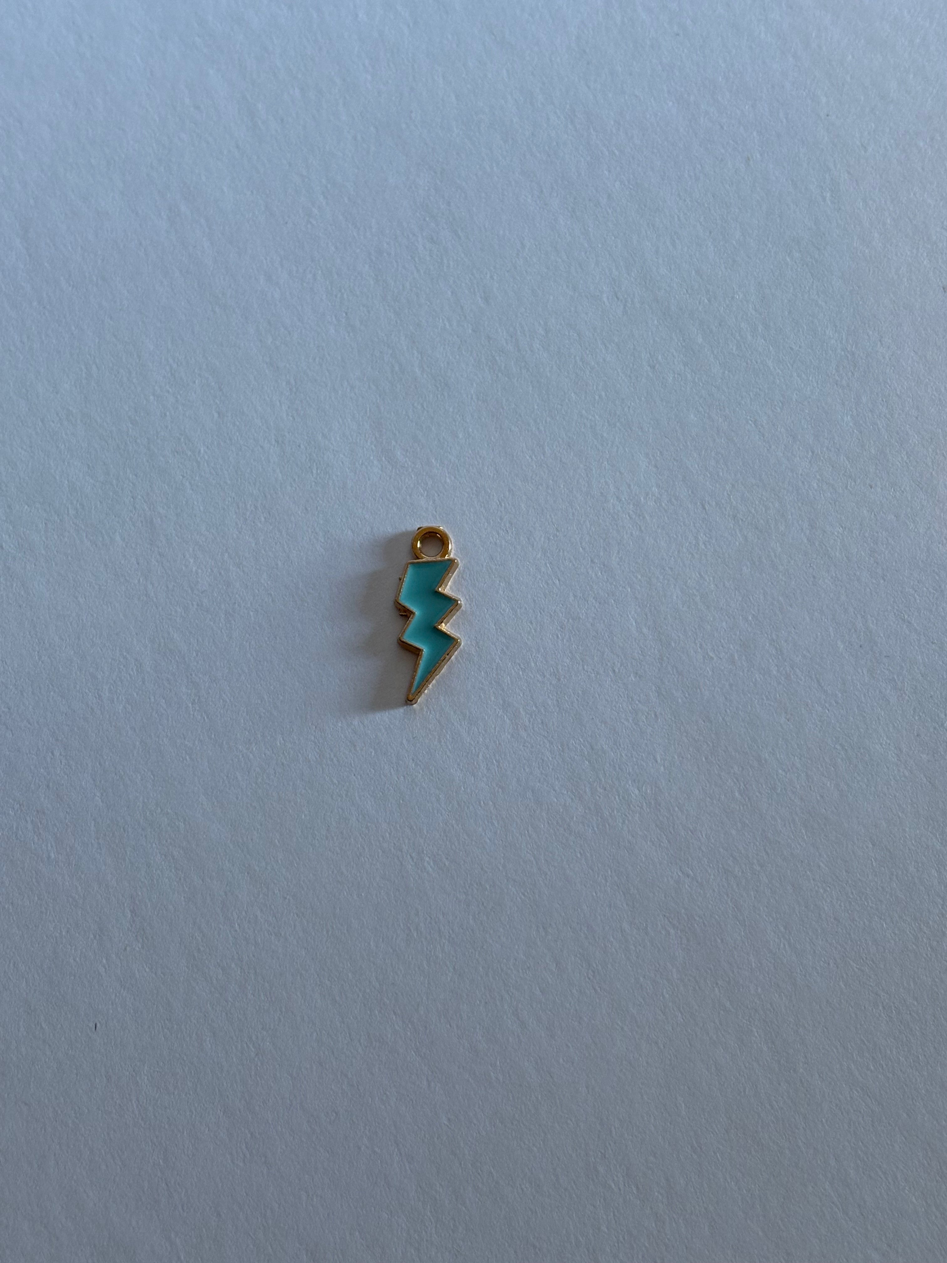 Charm Éclair Émail Turquoise
