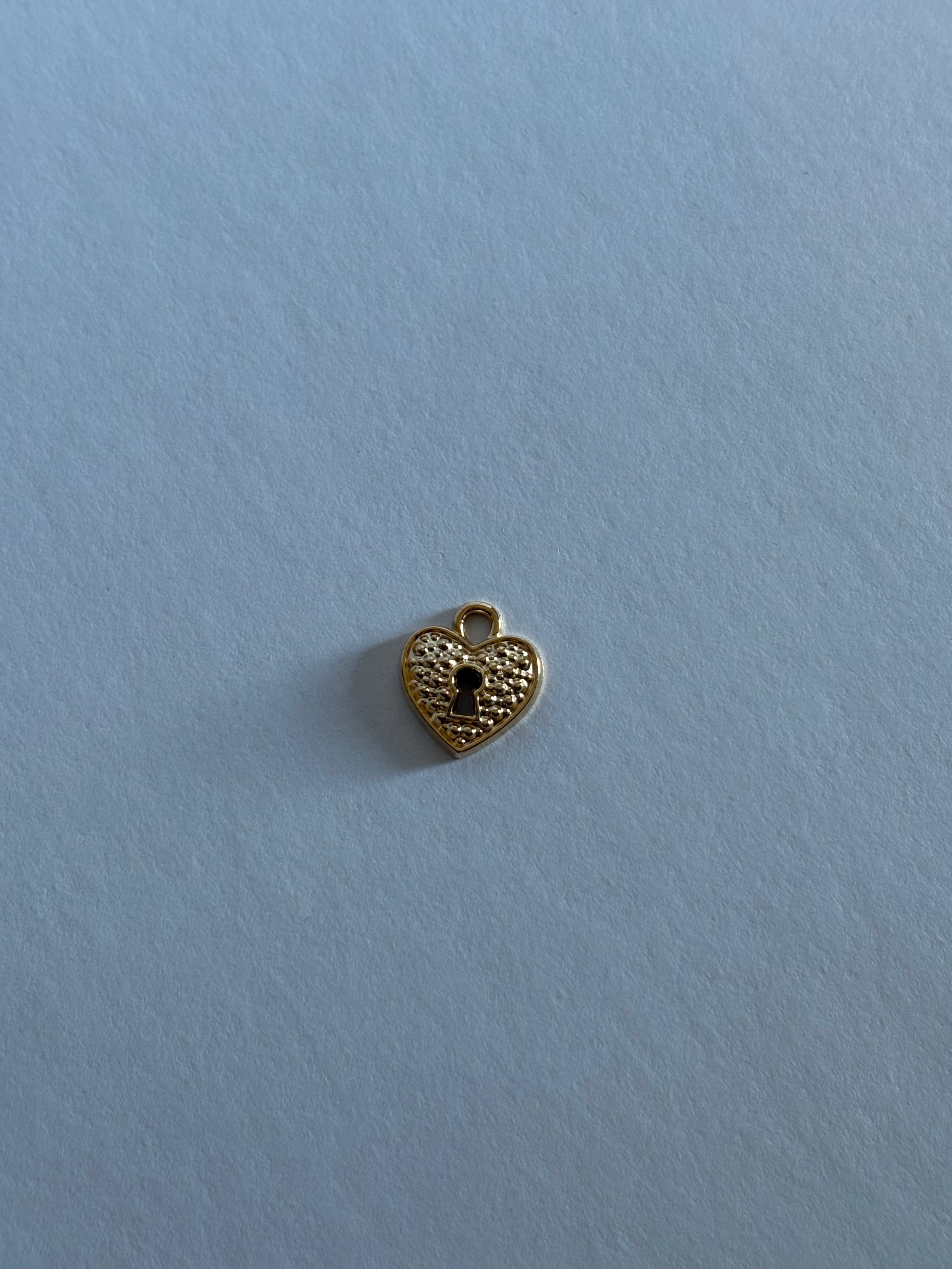 Charm Cœur Cadenas Doré