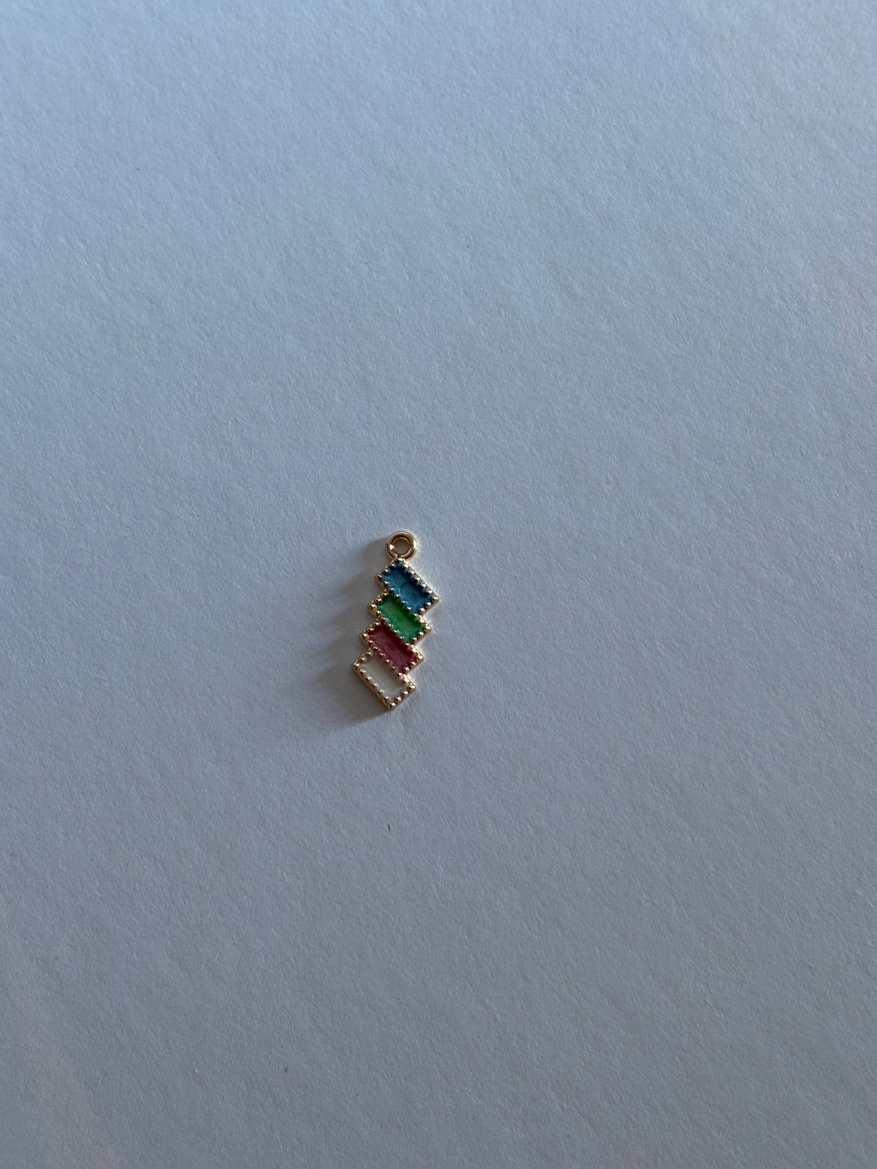Charm Losanges Multicolores Dorés