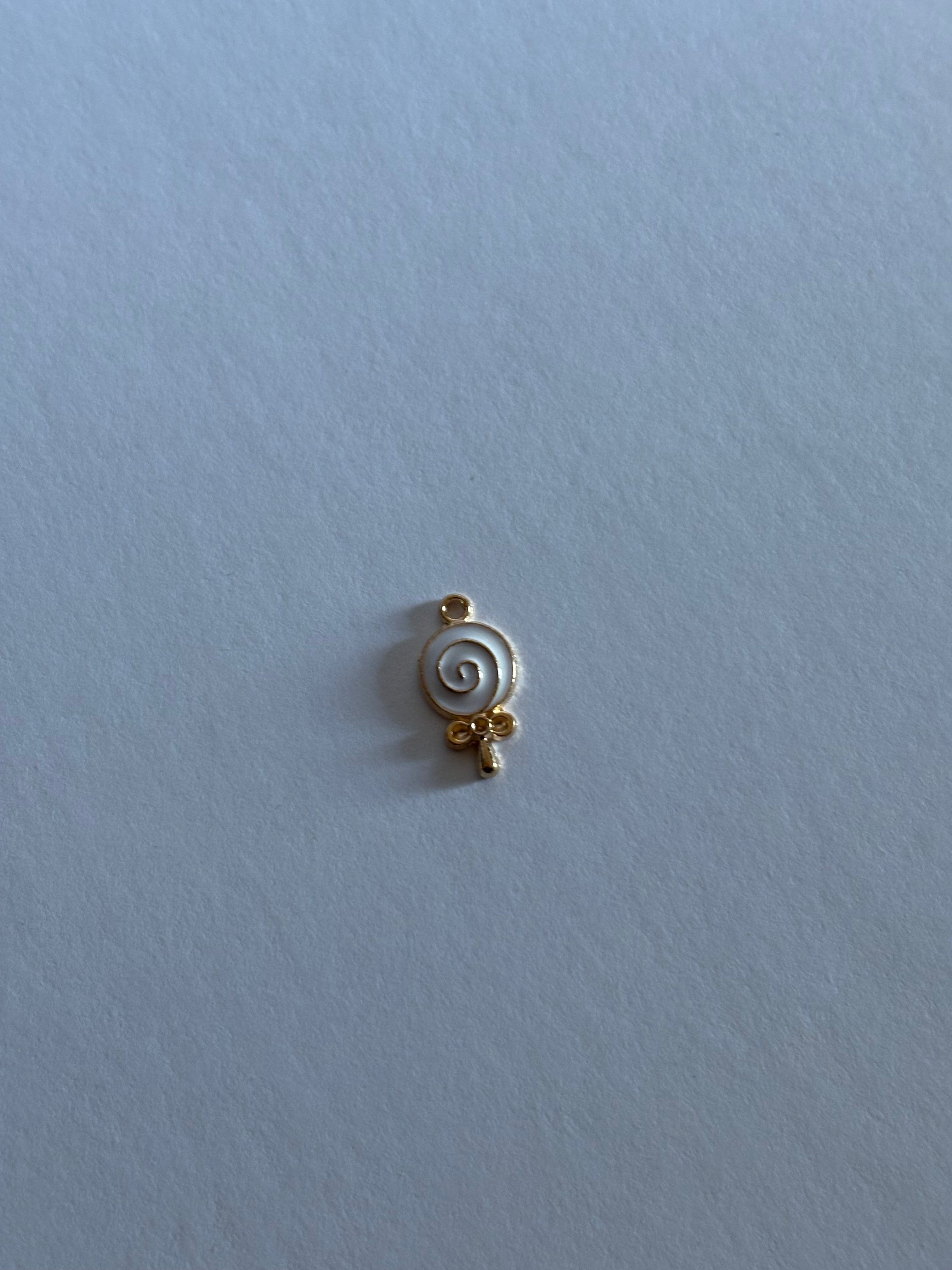 Charm Sucette Émail Blanc