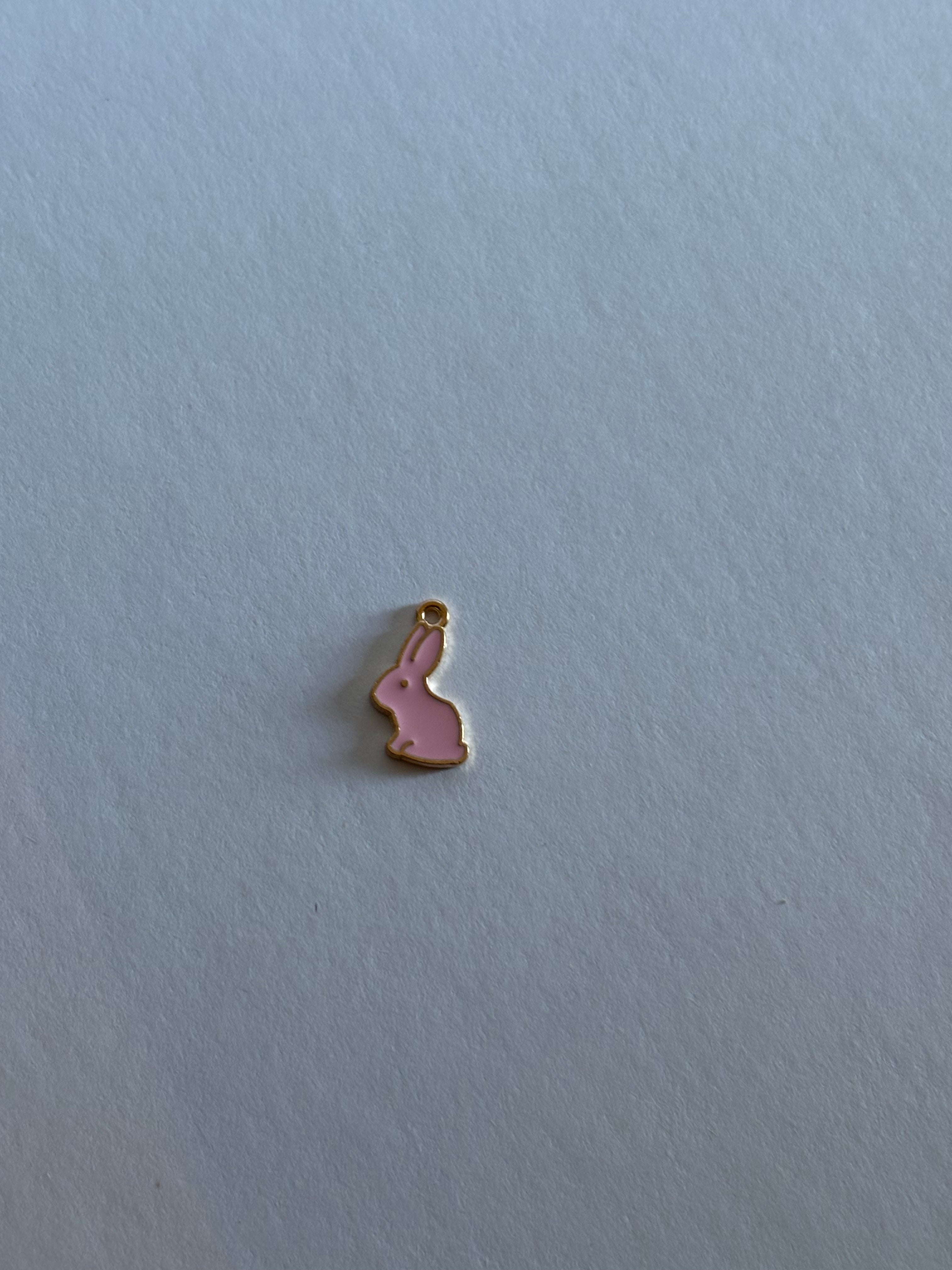 Charm Lapin Émail Rose