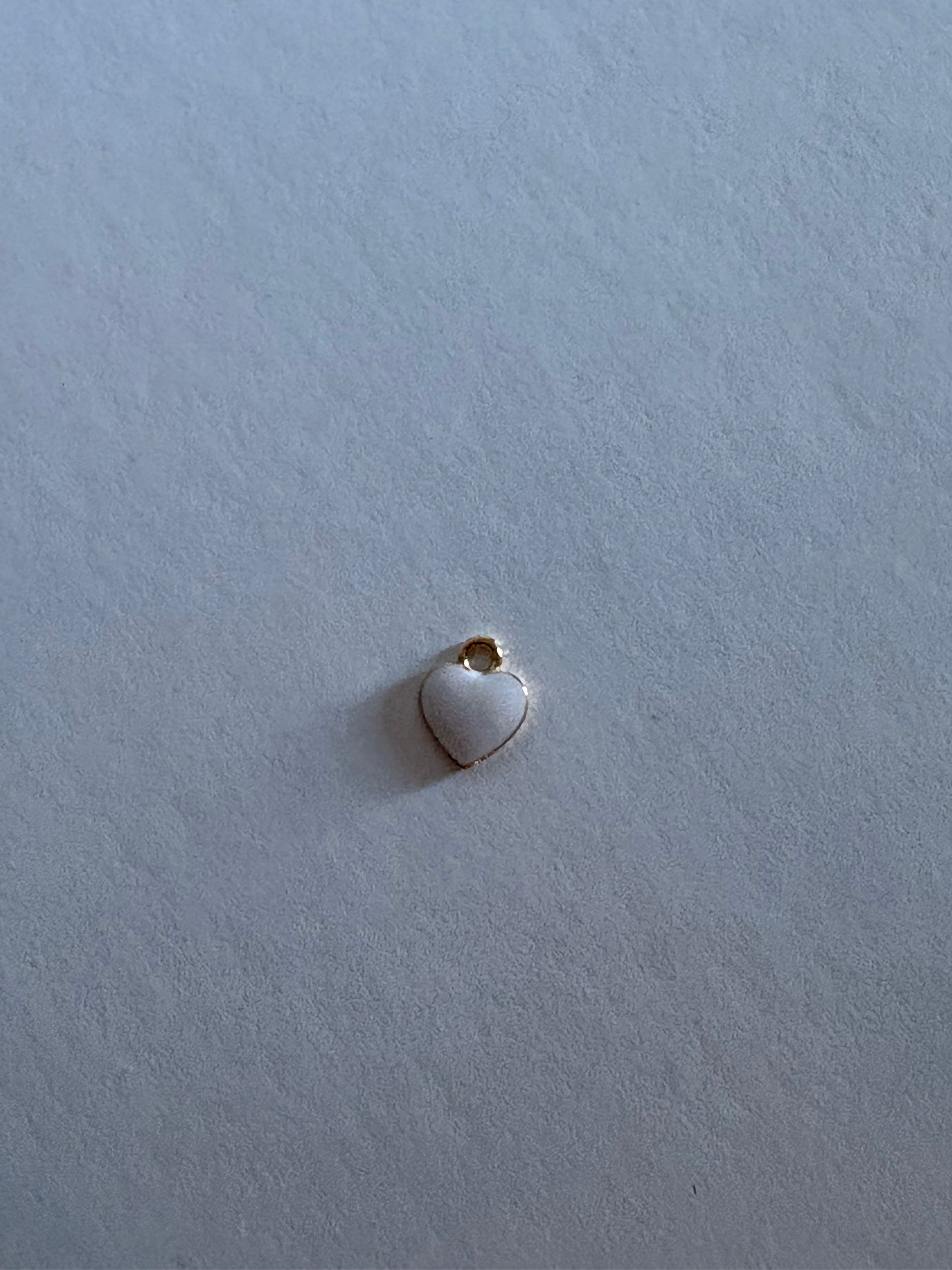 Charm Cœur Émail Blanc