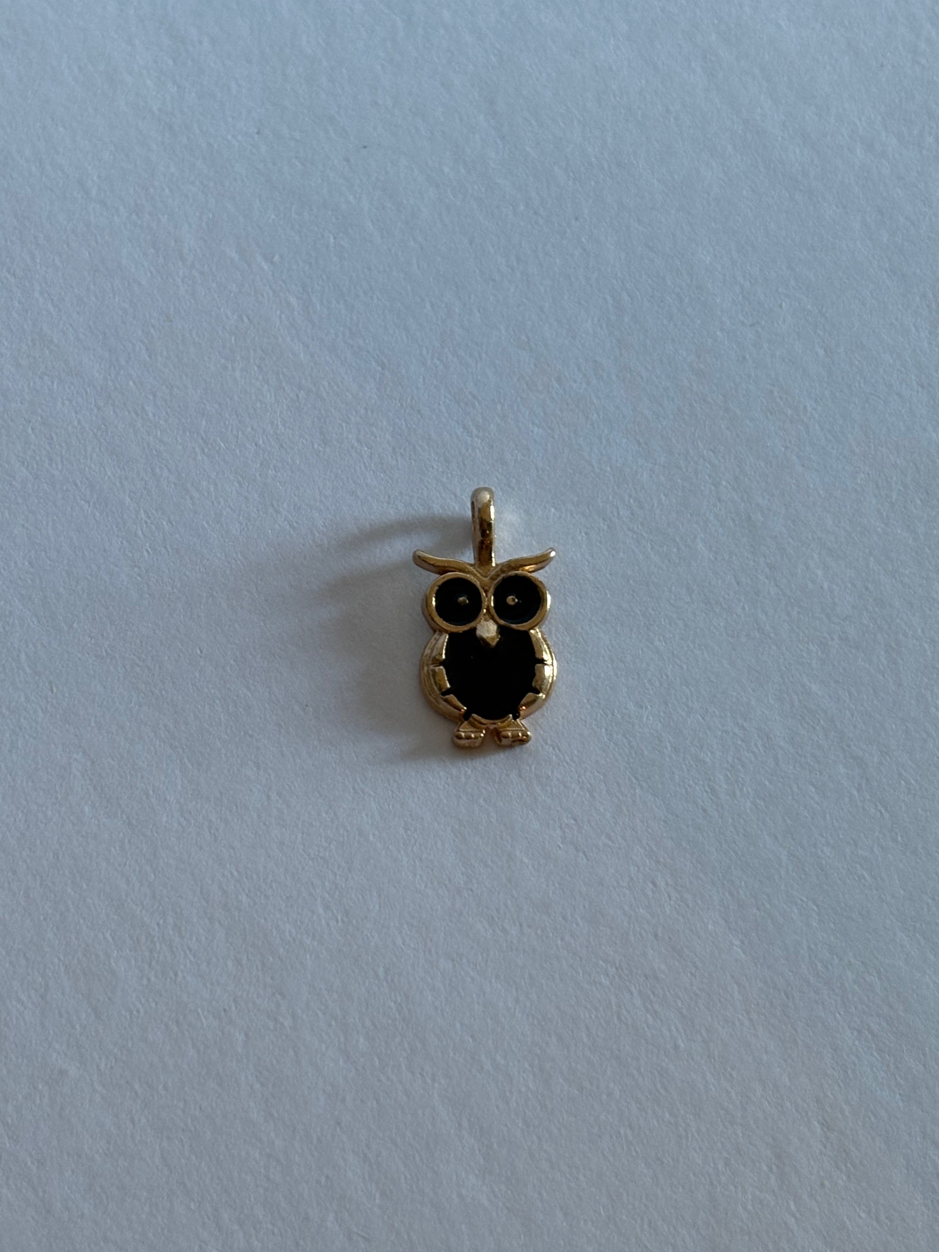 Charm Hibou Émail Noir